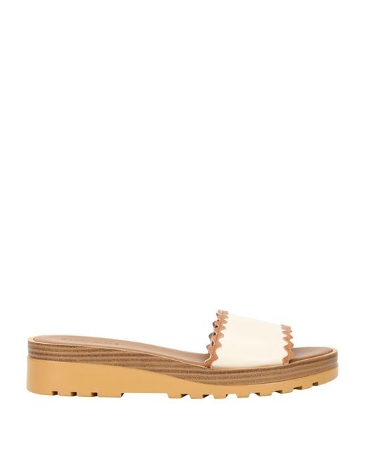 See By Chloé Natural Robin Wedge Ivory Sandals Calfskin
