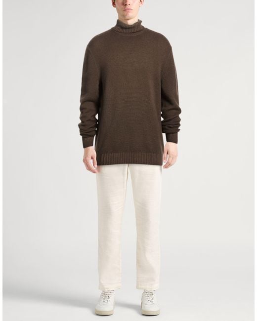 Malo Brown Turtleneck Virgin Wool for men