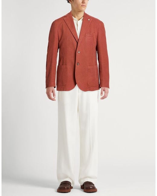 L.b.m. 1911 Red Rust Blazer Cotton, Ramie for men