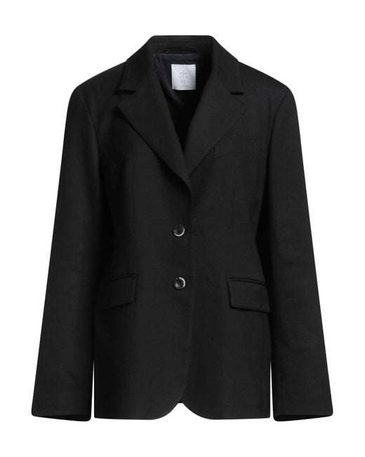 Eleventy Black Blazer Wool, Elastane