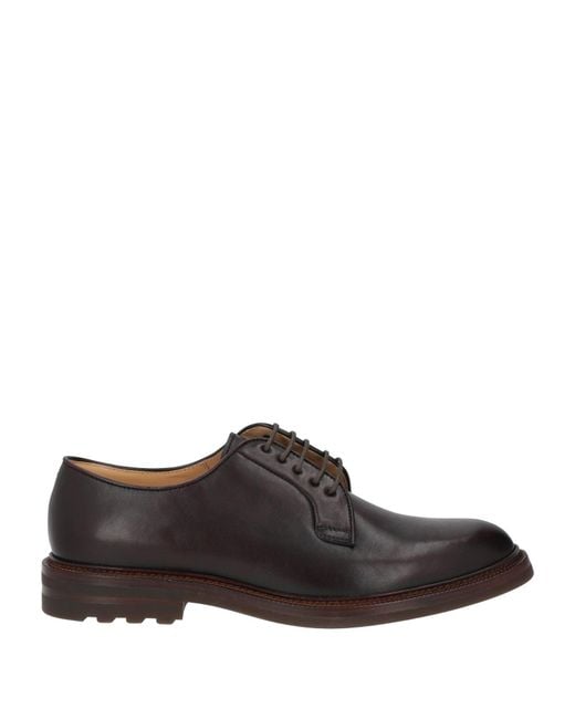 Brunello Cucinelli Brown Dark Lace-Up Shoes Leather for men