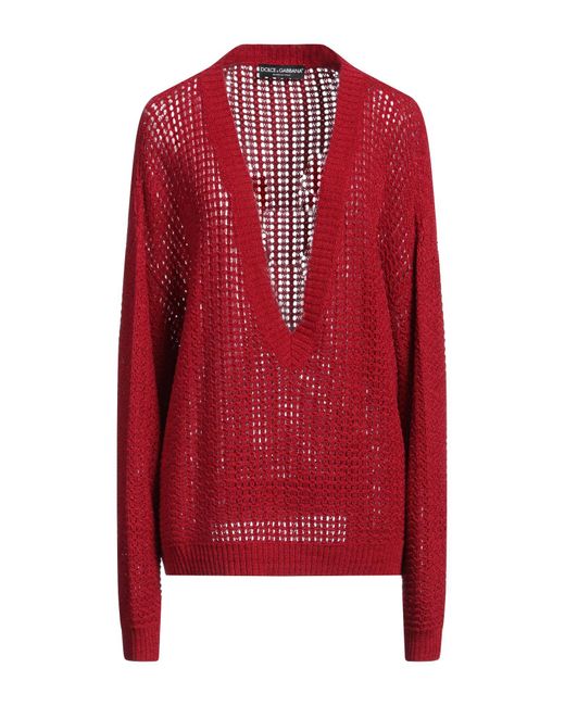 Dolce & Gabbana Red Sweater Viscose, Wool, Polyester, Polyamide