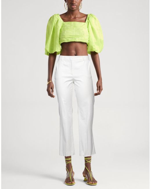 Peserico White Sport Pants Cotton, Elastane