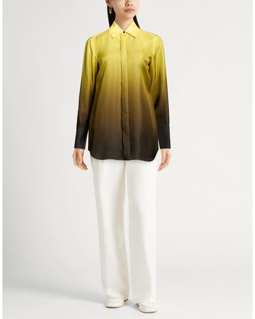 Sportmax Green Mustard Shirt Silk
