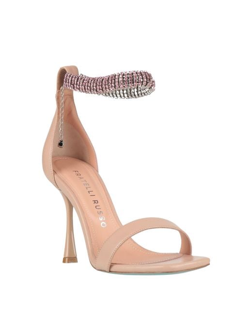 Fratelli Russo White Blush Sandals Leather