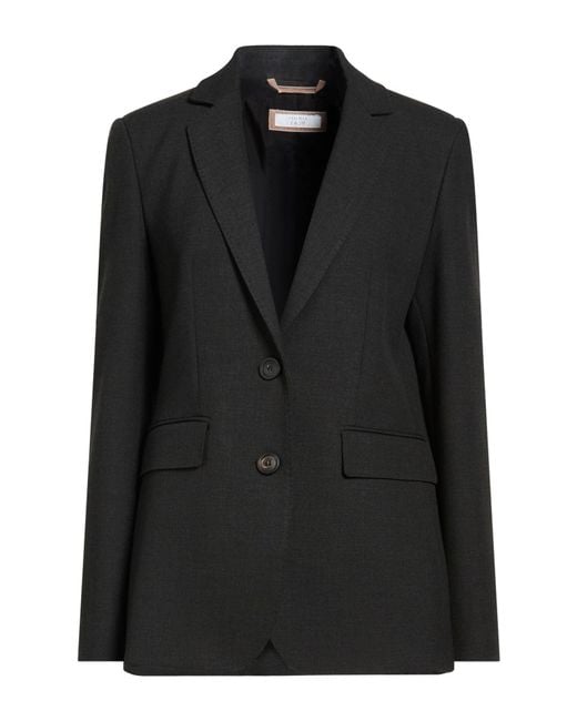 Peserico Black Blazer Polyester, Viscose, Cotton, Elastane