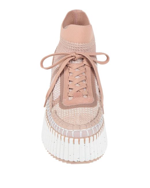 Chloé Pink Blush Sneakers Leather, Textile Fibers