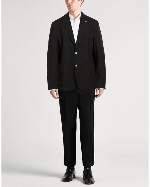 Manuel Ritz Black Blazer Wool, Elastane for men