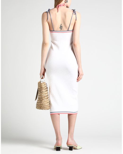 Fendi White Ff Midi Dress