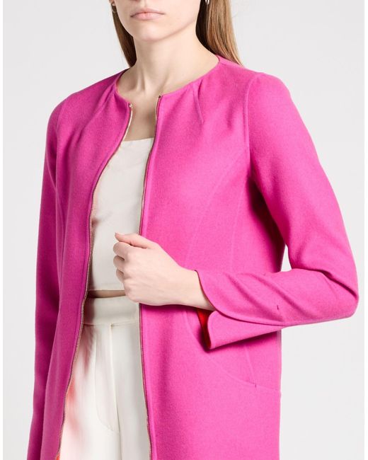 Herno Pink Fuchsia Coat Virgin Wool