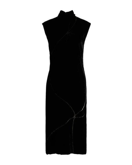 Gentry Portofino Black Midi Dress Viscose, Silk
