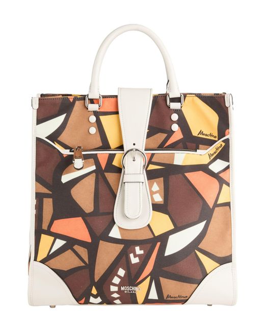 Moschino Natural Handbag Textile Fibers, Leather