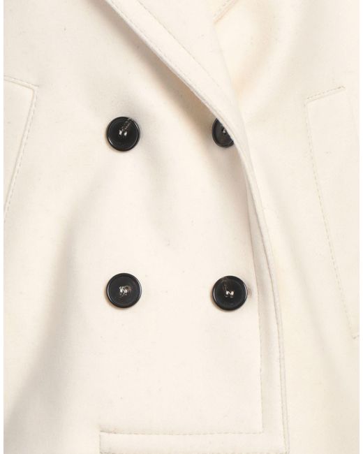MAX&Co. Natural Ivory Coat Virgin Wool, Polyamide