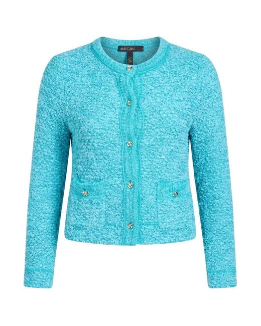 Marc Cain Blue Azure Cardigan Cotton, Organic Cotton, Polyamide, Acrylic, Viscose