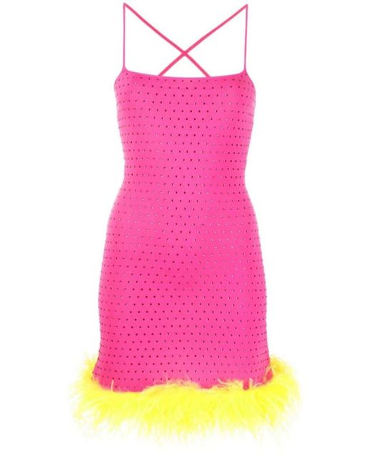 Chiara Ferragni Pink Kleid mit Straußenfedern