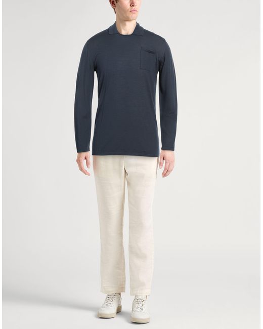 Fedeli Blue Sweater Virgin Wool for men