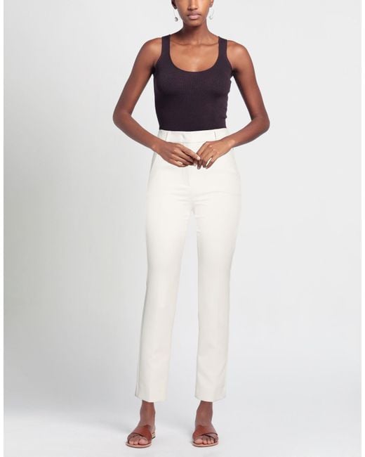 Weekend by Maxmara White Pants Polyester, Viscose, Elastane