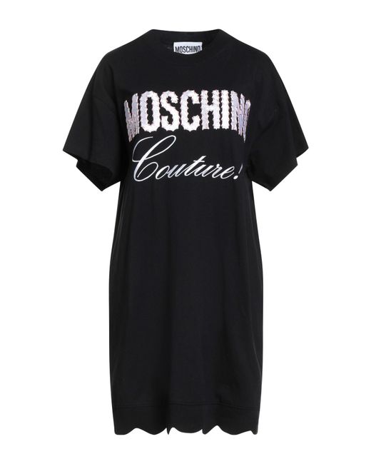 Moschino Black Couture Mini Dress Organic Cotton