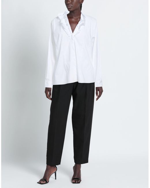 Camicettasnob Women's White Shirt Cotton, Polyamide, Elastane