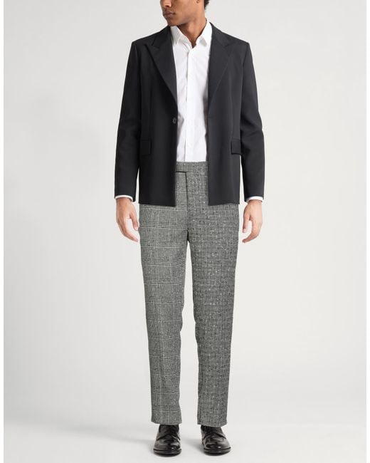 Brian Dales Gray Pants Wool, Polyamide, Elastane for men