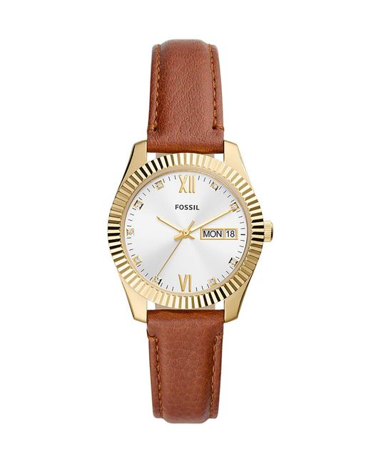 Fossil Leather Scarlette Watch | Lyst 
