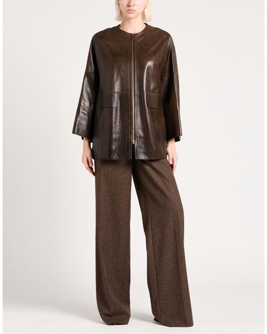 Max Mara Brown Jacket Lambskin