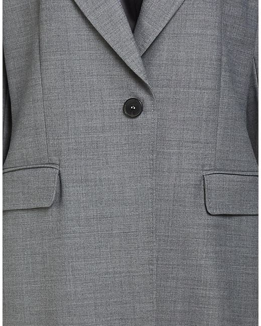 Marella Gray Blazer Polyester, Virgin Wool, Elastane