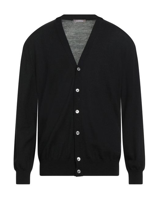 Andrea Fenzi Black Cardigan Merino Wool for men