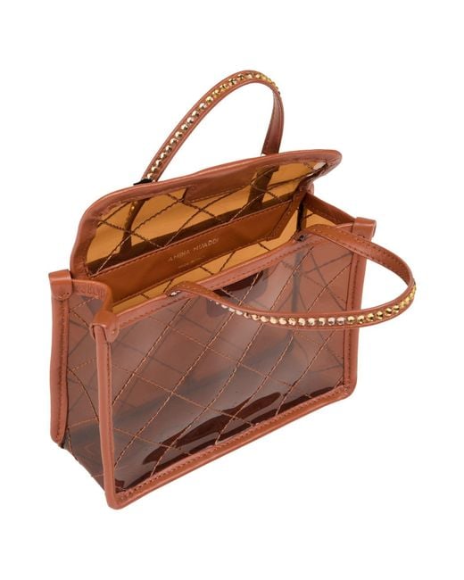 AMINA MUADDI Brown Tan Handbag Pvc