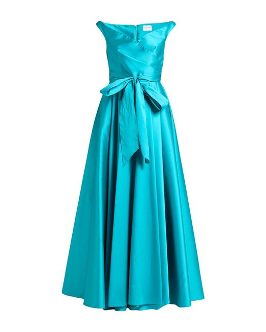 ATELIER LEGORA Blue Maxi Dress Polyester, Silk