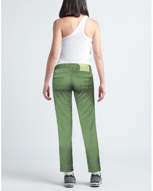 Jacob Coh?n Green Military Pants Cotton, Viscose, Elastane
