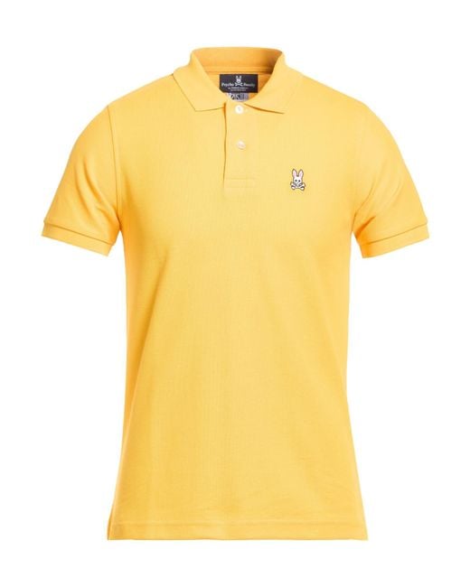 Psycho Bunny Yellow Polo Shirt Pima Cotton for men