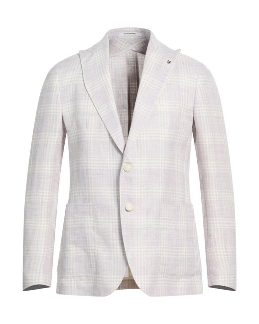 Tagliatore White Lilac Blazer Linen, Virgin Wool for men