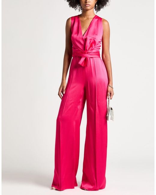Max Mara Pink Fuchsia Jumpsuit Acetate, Viscose