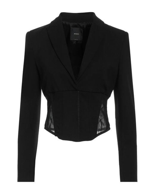 Pinko Black Blazer Viscose, Polyamide, Elastane