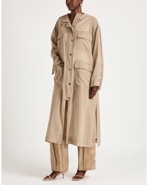 Brunello Cucinelli Natural Overcoat & Trench Coat Cotton