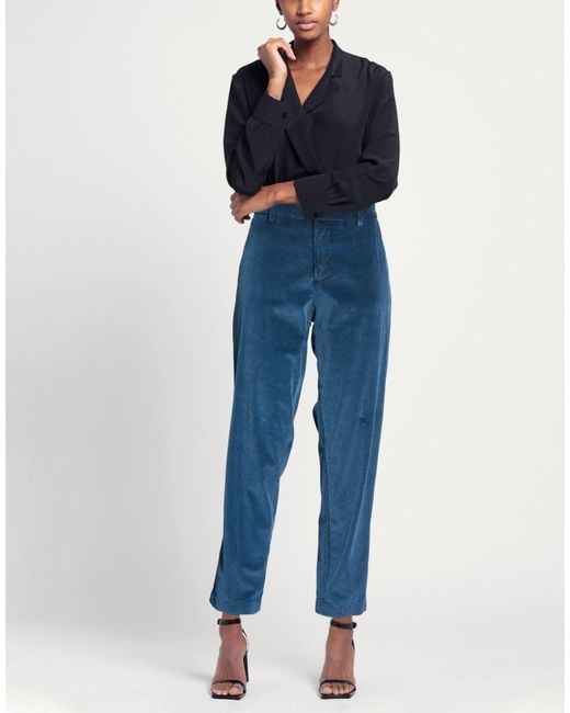 Myths Blue Pants Cotton, Modal, Elastane