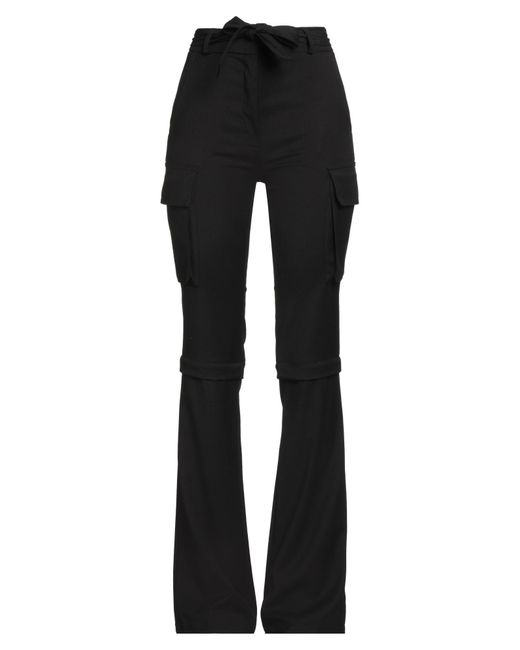 ANDREADAMO Black Pants Polyester, Viscose, Elastane