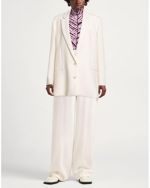 Patrizia Pepe White Blazer Polyester, Viscose, Elastane