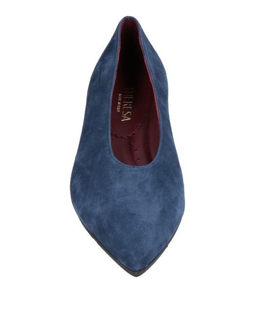THERESA Blue Ballet Flats Leather