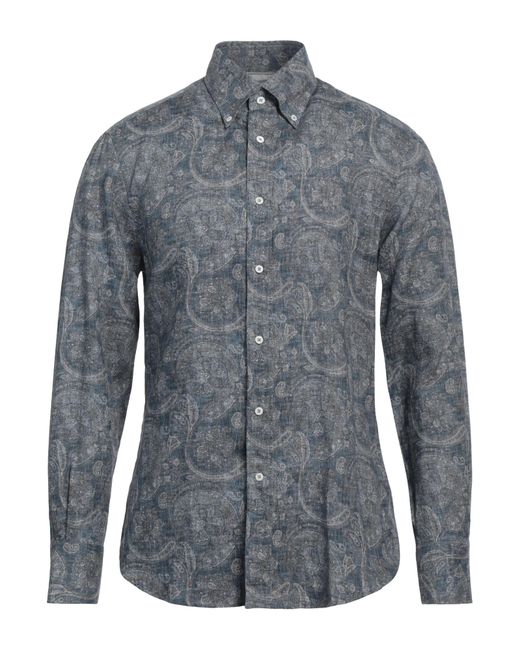 Camicia di Brunello Cucinelli in Blue da Uomo