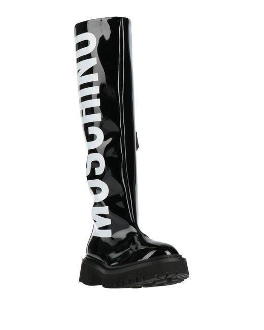 Moschino Black Boot Textile Fibers