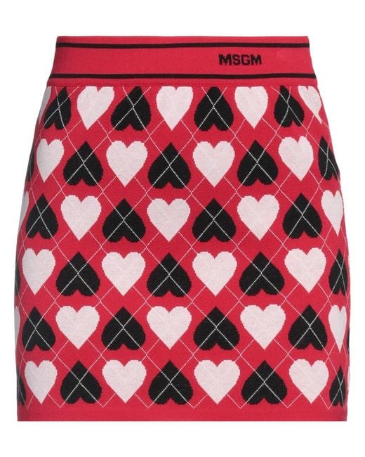 MSGM Red Mini Skirt