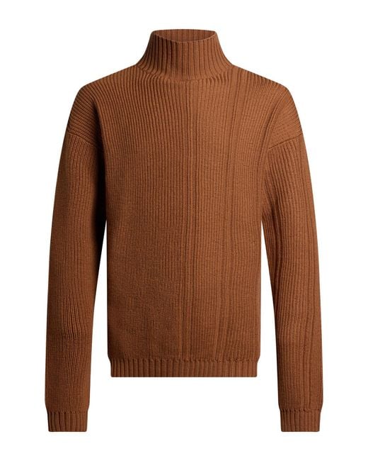 Alpha Studio Brown Turtlenecks for men