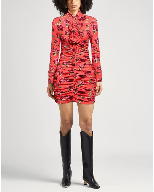 Magda Butrym Red Coral Mini Dress Viscose, Elastane
