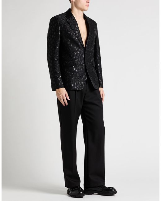 Versace Black Blazer Acetate, Virgin Wool, Polyamide, Metallic Polyester for men