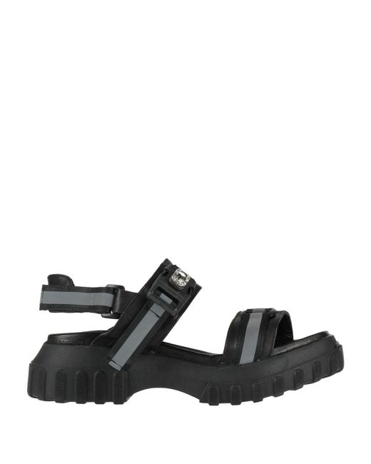 Nila & Nila Black Sandals Leather, Textile Fibers