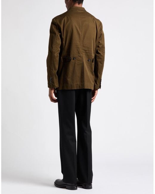 DSquared² Brown Military Jacket Cotton, Elastane for men