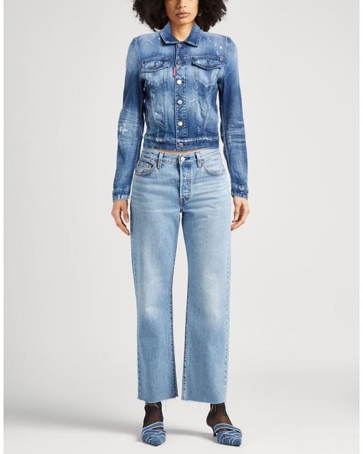 DSquared² Blue Denim Outerwear Cotton, Elastane