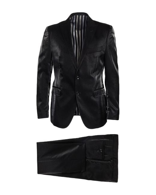 Versace Black Suit Wool, Nylon for men